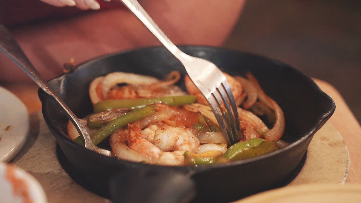 Shrimp Fajitas at Mijares Mexican Restaurant