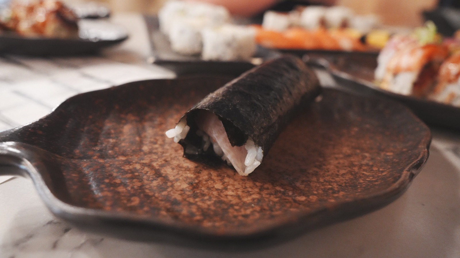 Yellowtail Hand Roll at AYCE Mabu Sushi