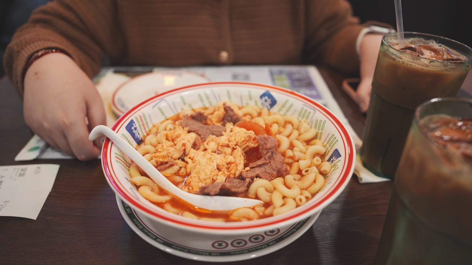 Tomato Beef Macaroni Soup at HK Macau Bistro