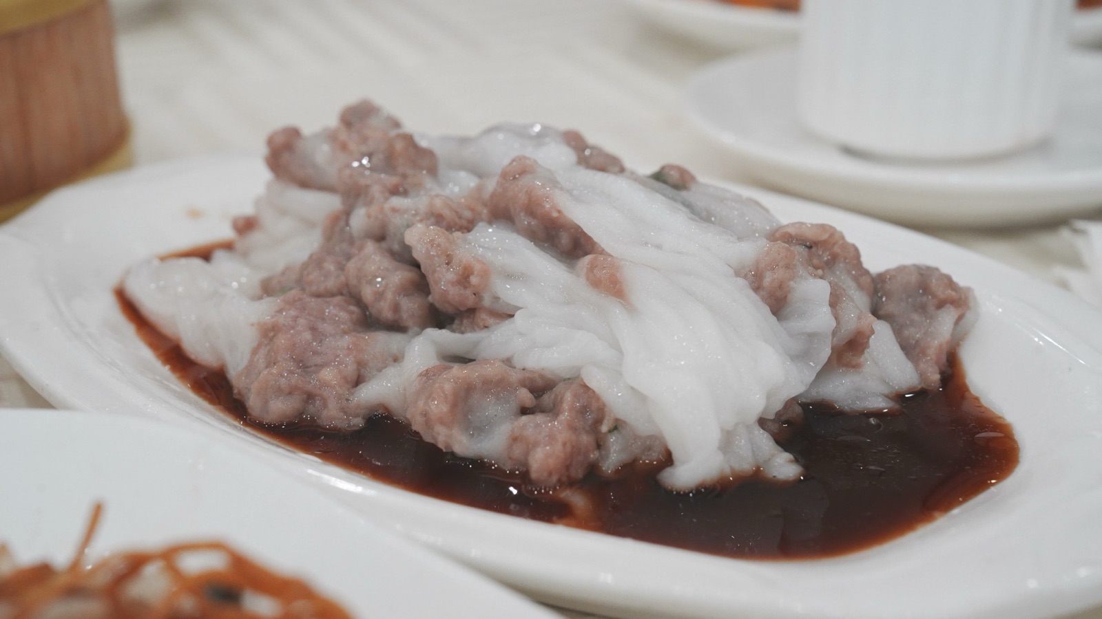 Steamed Rice Noodle w. Minced Beef & Chinese Parsley at JING Cantonese Seafood & Dim Sum