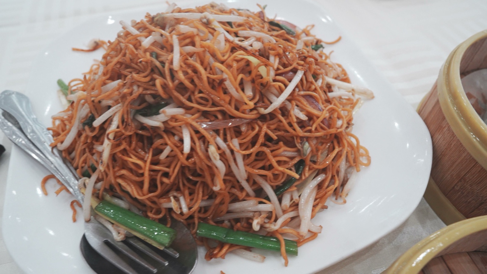 Stir-Fried Noodle w. Soy Sauce & Bean Sprouts at JING Cantonese Seafood & Dim Sum