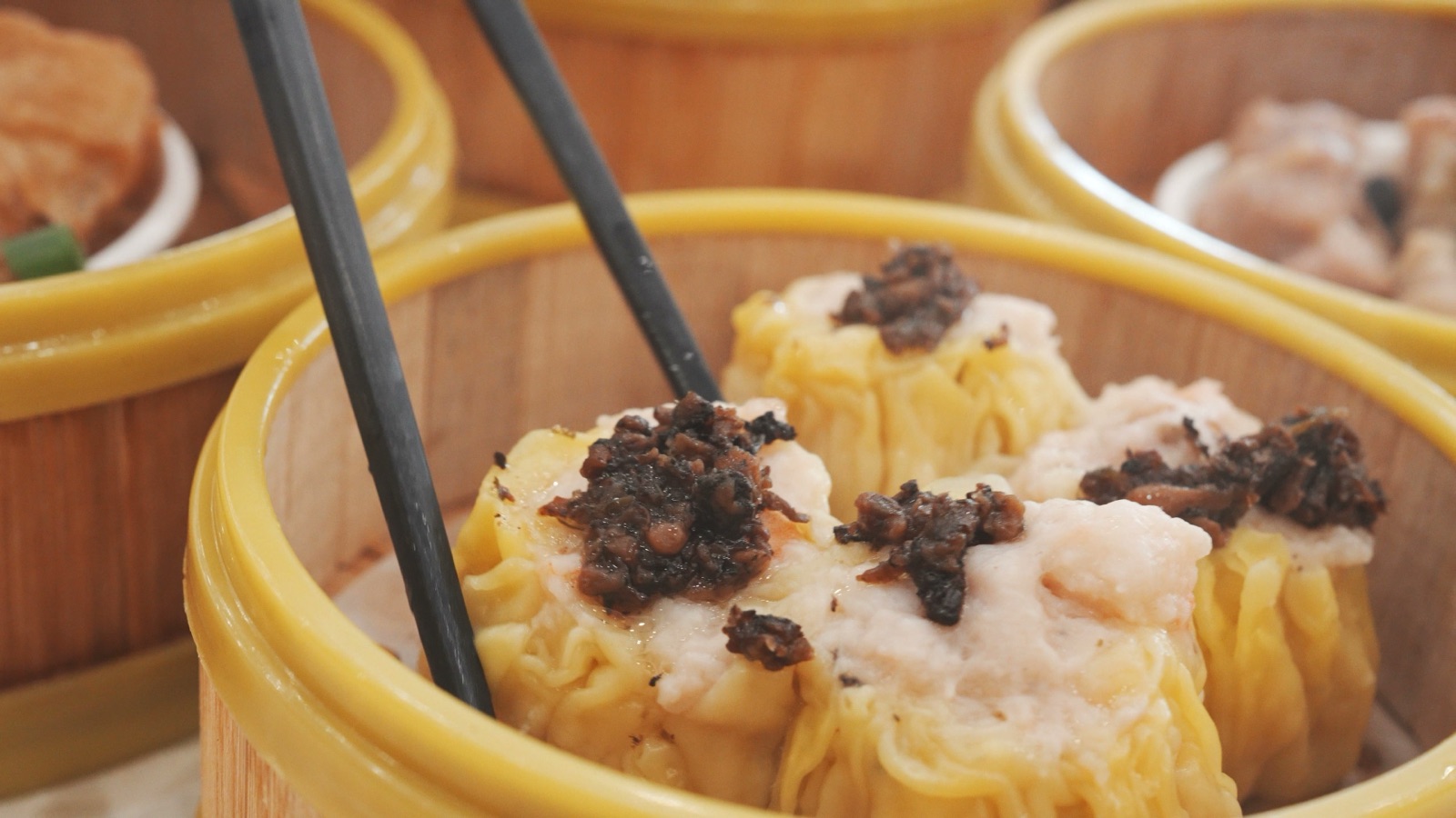 Pork & Shrimp Dumpling w. Truffle Sauce at JING Cantonese Seafood & Dim Sum