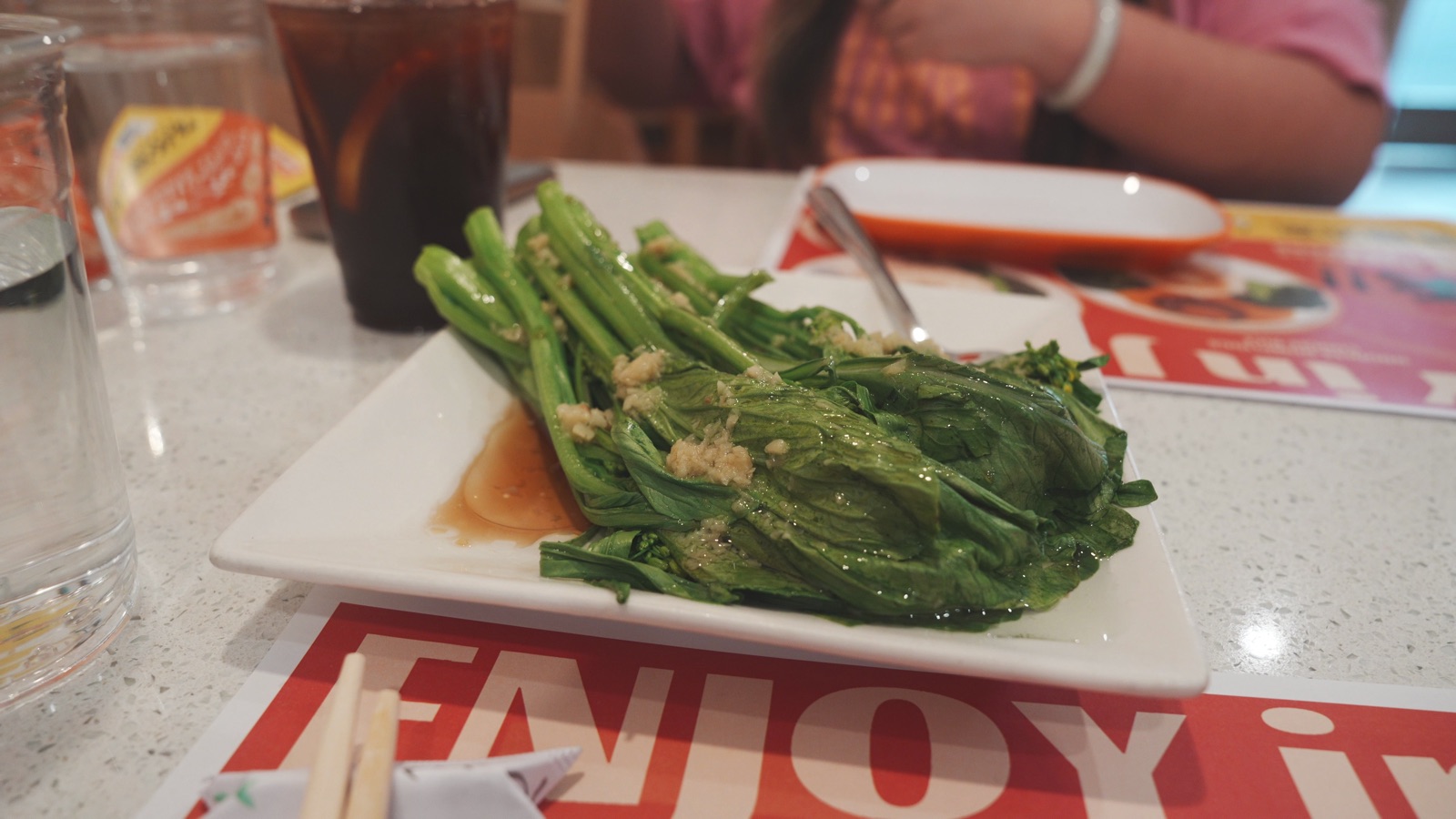 Braised Mustard Choy Sum at Joy's Express
