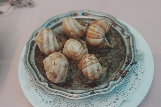 Escargot with Garlic Butter at La Vie French Restaurant